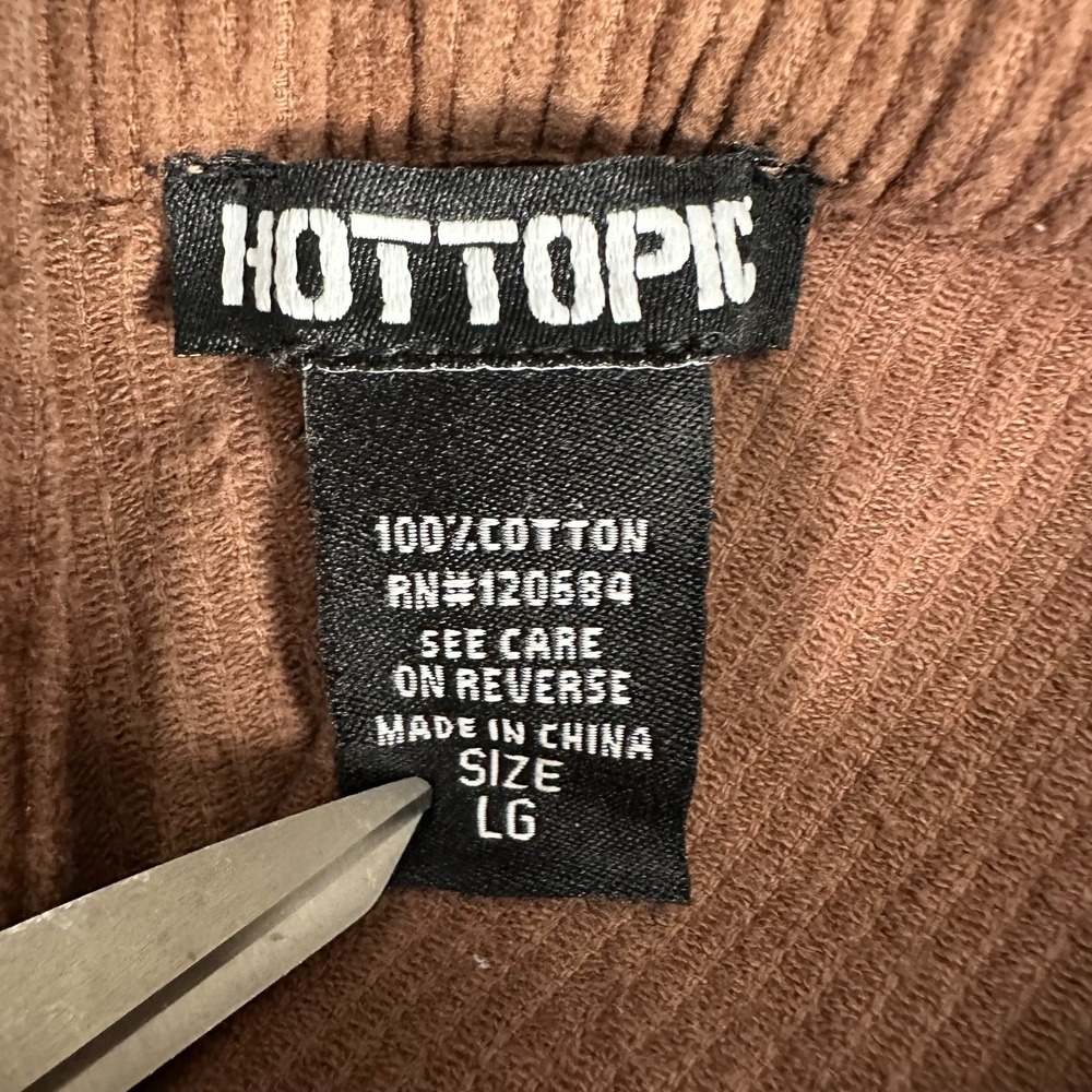 Hot Topic Brown Corduroy Bear Pinafore Overall Dress Skater Skirt Womens Large - Picture 10 of 12